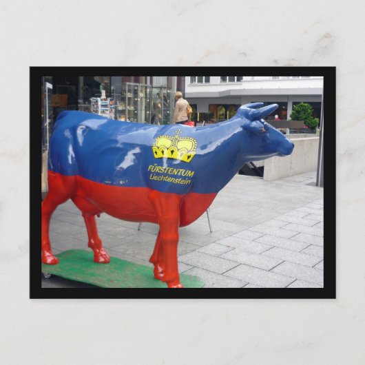 liechtensteinische Rinder Postkarte (Vorderseite)