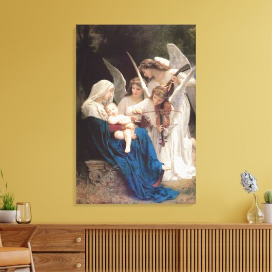 Lied der Engel (1881) von Bouguereau Leinwanddruck (Insitu (Wohnzimmer))