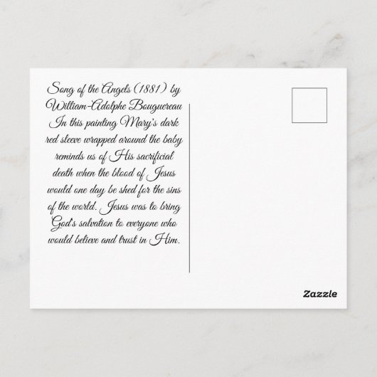 Lied der Engel Bouguereau Postkarte (Rückseite)