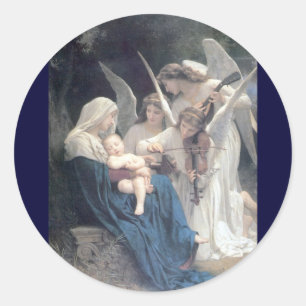 Lied der Malerei-Babyreligion der Engel antiken Runder Aufkleber