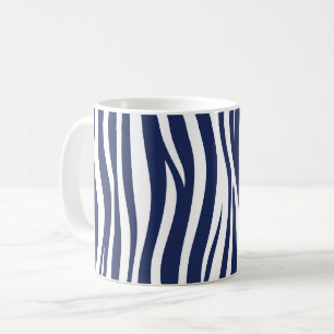 Lied der Meer Navy Blau Nautische Fließende Wellen Kaffeetasse