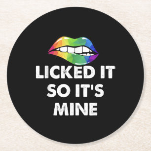 Lied es so seine Mini-Regenbogen Lippen Funny LGBT Runder Pappuntersetzer