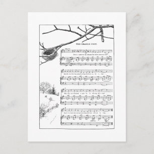 Lied für verlassenes Nest im Herbst Postkarte