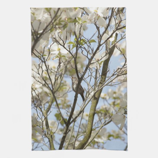Lied im Dogwood Geschirrtuch (Vertikal)