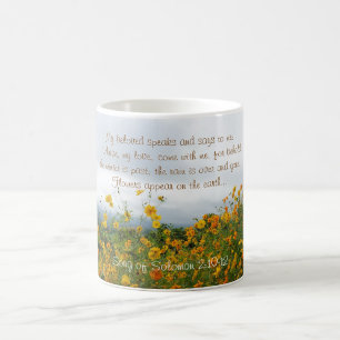 Lied of Solomon 2:10-12, Bibelverse, Blume Kaffeetasse