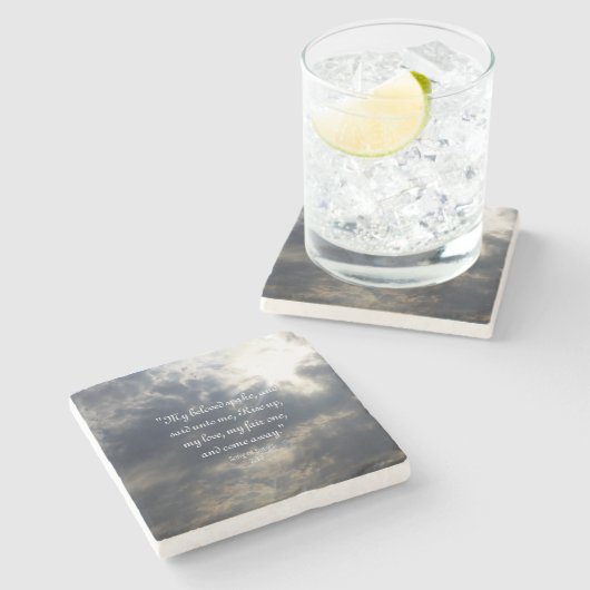 Lied of Songs 2:10 Stone Untersetzer (Seitenansicht)