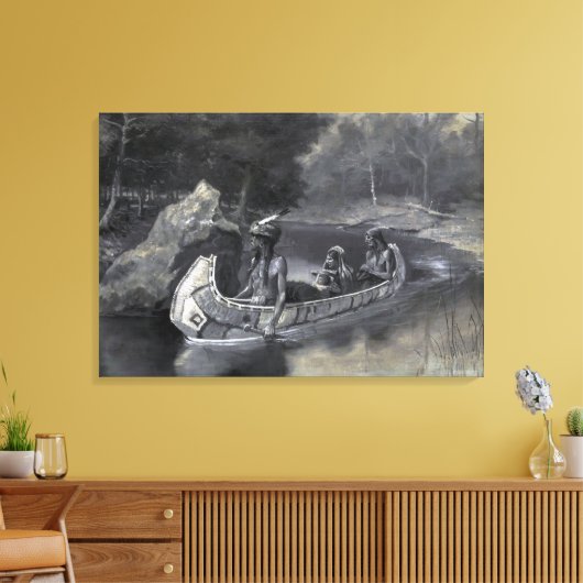 Lied von Hiawatha: Indischer Krieger & Lover Leinwanddruck (Insitu (Wohnzimmer))