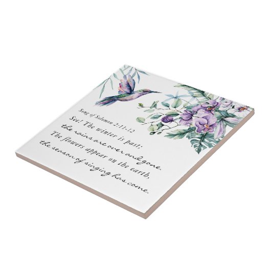 Lied von Solomon 2:11-12 Hummingbird Blume Bibel Fliese (Seite)