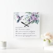 Lied von Solomon 2:11-12 Hummingbird Blume Bibel Quadratische Wanduhr (Zuhause)