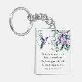 Lied von Solomon 2:11-12 Hummingbird Blume Bibel Schlüsselanhänger (Vorderseite links)