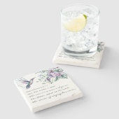 Lied von Solomon 2:11-12 Hummingbird Blume Bibel Steinuntersetzer (Seitenansicht)