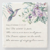 Lied von Solomon 2:11-12 Hummingbird Blume Bibel Steinuntersetzer (Vorderseite)