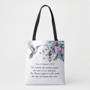 Lied von Solomon 2:11-12 Hummingbird Blume Bibel Tasche