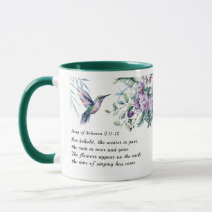Lied von Solomon 2:11-12 Hummingbird Blume Bibel Tasse
