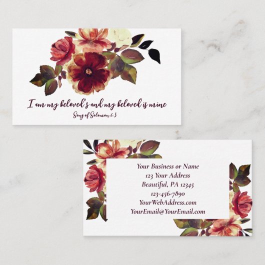Lied von Solomon 6:3 Ich bin mein geliebter Fall F Visitenkarte (Vorne/Hinten)
