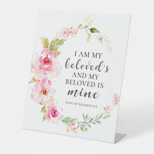 Lied von Solomon 6:3 Ich bin meine geliebte Hochze Sockelschild (Vorderseite)