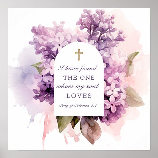 Lied von Solomon Wedding Bible Verse Cross Poster (Vorne)