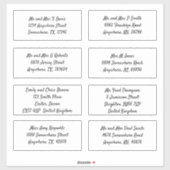 Lieferadresse des Empfängers für Script Aufkleber (Blatt)