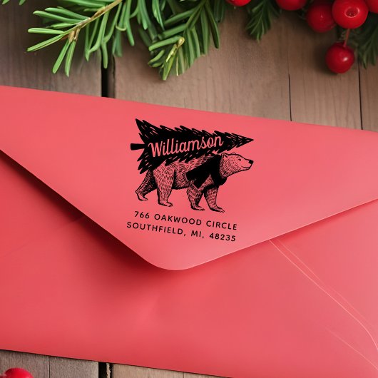 Lieferadresse für den Vintagen Polarbärenbaum Gummistempel