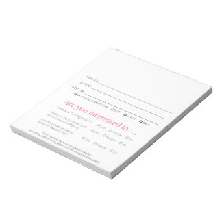 Lieferanten-Lead-Slips für Buchung und Rekrutierun Notizblock