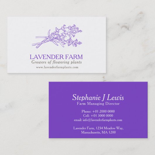 Lieferantenkarte für landwirtschaftliche Pflanze Visitenkarte (Vorne/Hinten)