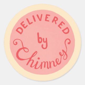 Lieferbar mit Chimney Retro Rosa Weihnachtsaufkleb Runder Aufkleber