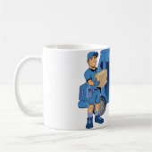 Lieferbote und Van Kaffeetasse (Links)