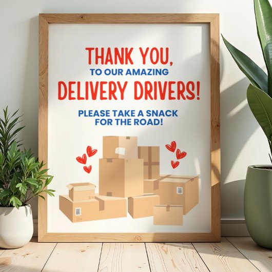 Lieferfahrer Danke Schild