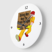 Liefermänner haben die größten Pakete Große Wanduhr (Winkel)