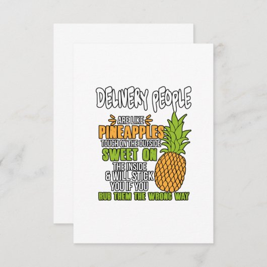 Liefermenschen sind wie Ananas. Dankeskarte (Vorne/Hinten)