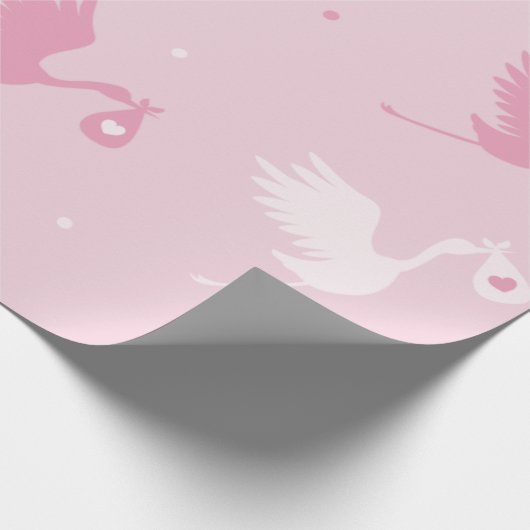 Liefermuster für rosa und weiße Storchenbrille gep Geschenkpapier (Ecke)