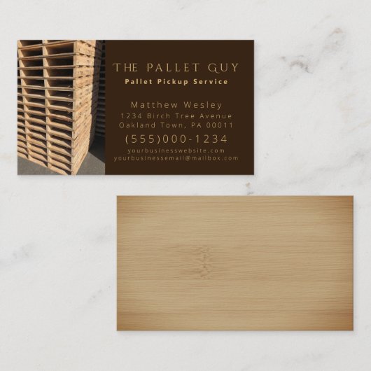Lieferservice für beruflichen Lieferwagen aus Holz Visitenkarte (Vorne/Hinten)