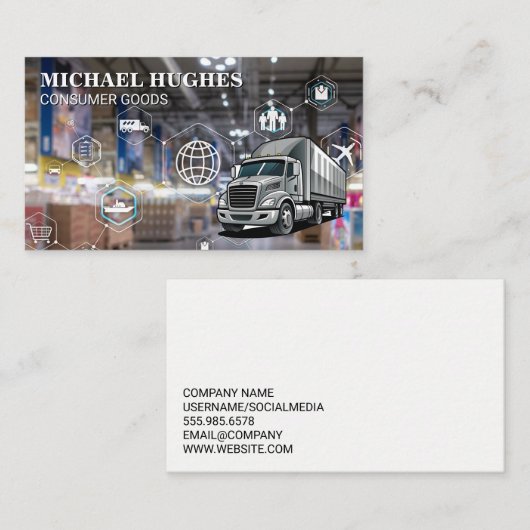 Liefersystem | LKW-Fahrer Visitenkarte (Vorne/Hinten)