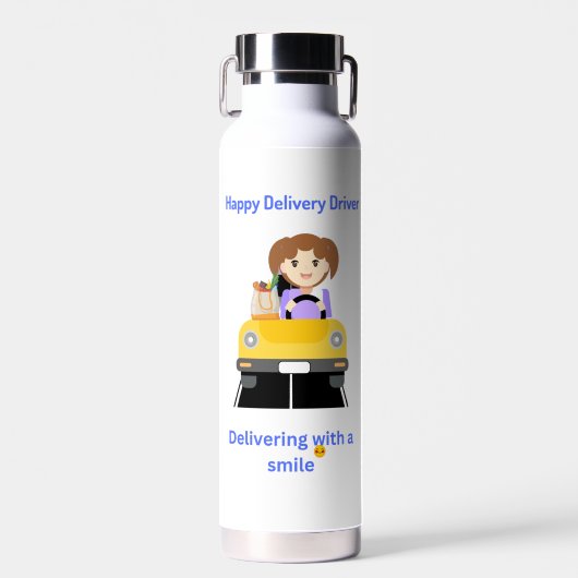 Liefertreiber Frauen liefern Lebensmittel Trinkflasche (Vorne)