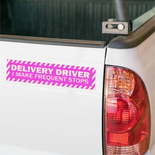 Liefertreiber Ich mache häufig Stopps pink weiß Autoaufkleber (Auf Lkw)