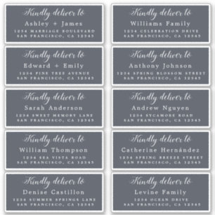 Lieferung an das Calligraphy Wedding Guest Address Aufkleber