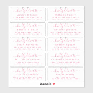 Lieferung an das Calligraphy Wedding Guest Address Aufkleber