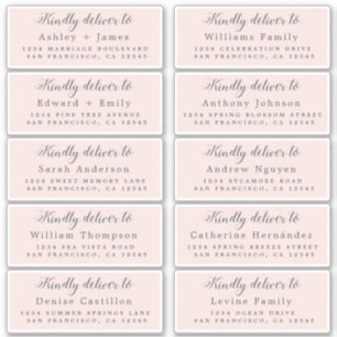 Lieferung an das Calligraphy Wedding Guest Address Aufkleber