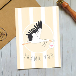 Lieferung der Dankeschön Stork Baby Card für IVF D Dankeskarte