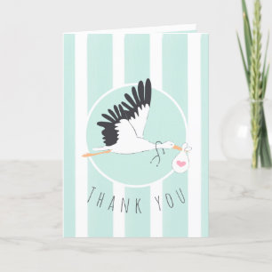 Lieferung der Dankeschön Stork Baby Card für IVF D Dankeskarte