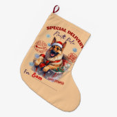 Lieferung der deutschen Schäferhirte an den Nordpo Großer Weihnachtsstrumpf (Vorderansicht (hängend))