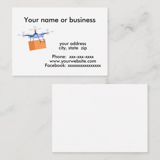 Lieferung der Drohne Visitenkarte (Vorne/Hinten)