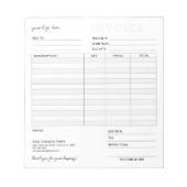 Lieferung der modernen Box-Business-Rechnung Notizblock (Vorderseite)