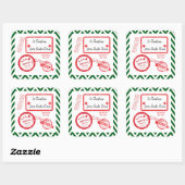 Lieferung der Post an den Nordpol von Santa Squ Quadratischer Aufkleber (Blatt)