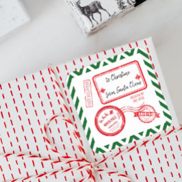 Lieferung der Post an den Nordpol von Santa Squ Quadratischer Aufkleber