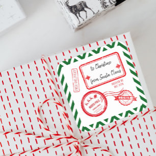 Lieferung der Post an den Nordpol von Santa Squ Quadratischer Aufkleber