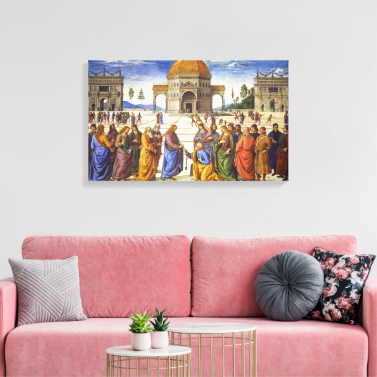 Lieferung der Schlüssel | Pietro Perugino | Leinwanddruck (Insitu (Wohnzimmer))