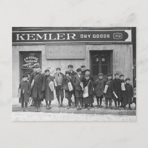 Lieferung der Sonntagspapiere 1909 Postkarte