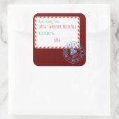 Lieferung des Weihnachtswerkstättes Quadratischer Aufkleber (Tasche)