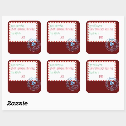 Lieferung des Weihnachtswerkstättes Quadratischer Aufkleber (Blatt)